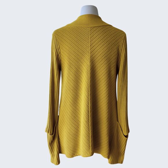Anthropologie Saturday Sunday Cardigan Sweater Fleece Soft Mustard Yellow XS - Picture 7 of 8